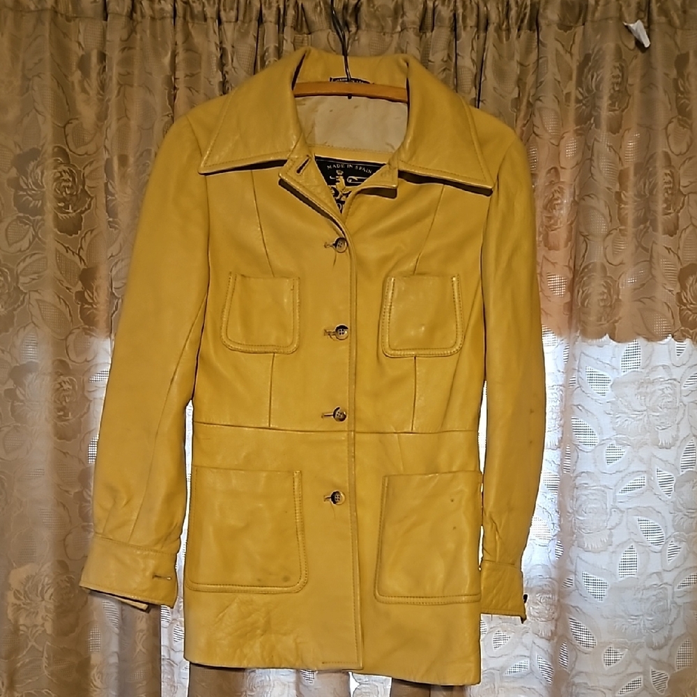 Yellow Leather Women's Jacket